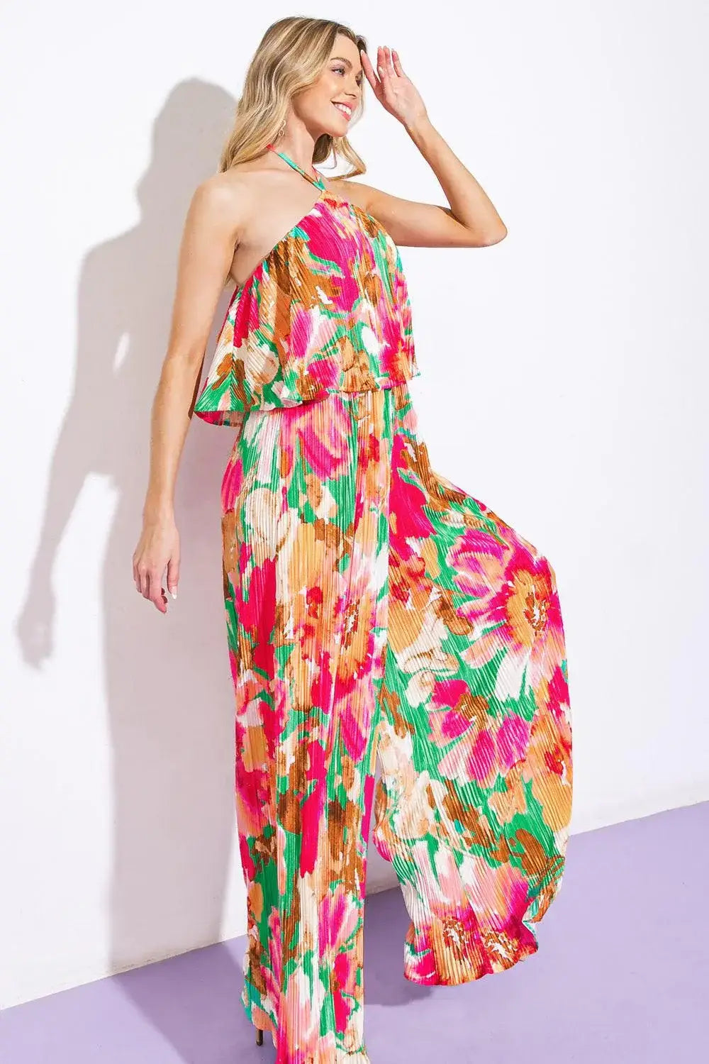 SWING OF THINGS PLISSE JUMPSUIT - Flying Tomato - Flyclothing LLC