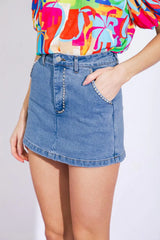 SUNNY ROMANCE DENIM SKORT - Flying Tomato - Flyclothing LLC