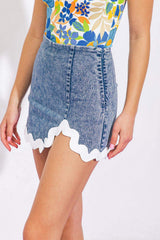 WYNWOOD WALLS DENIM SKORT - Flying Tomato - Flyclothing LLC