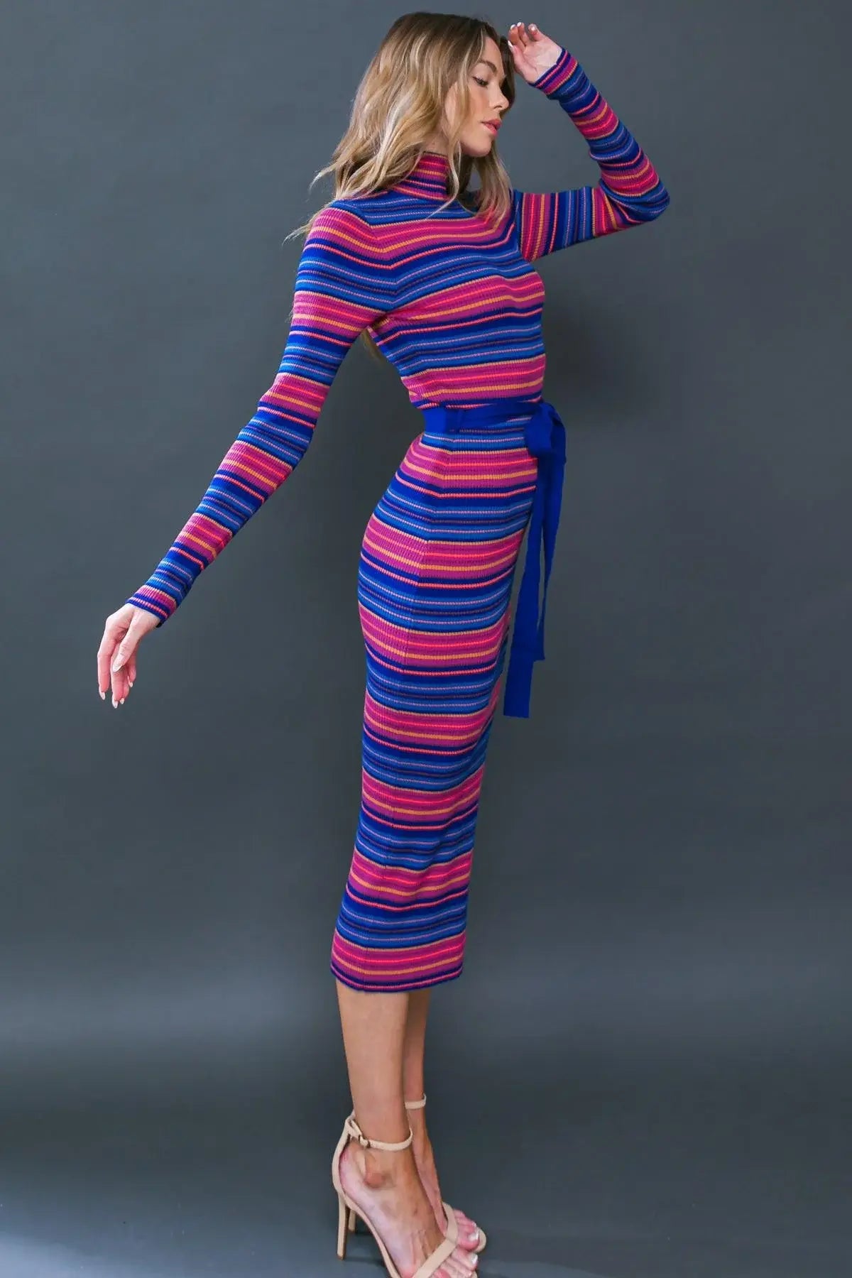 NOTEWORTHY SHINE SWEATER MIDI DRESS - Flying Tomato - Flyclothing LLC
