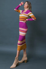 EVENING OF ELEGANCE SWEATER MIDI DRESS - Flying Tomato - Flyclothing LLC