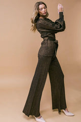 STUNNING STANCE METALLIC SWEATER TUNIN AND PANT SET - Flying Tomato - Flyclothing LLC