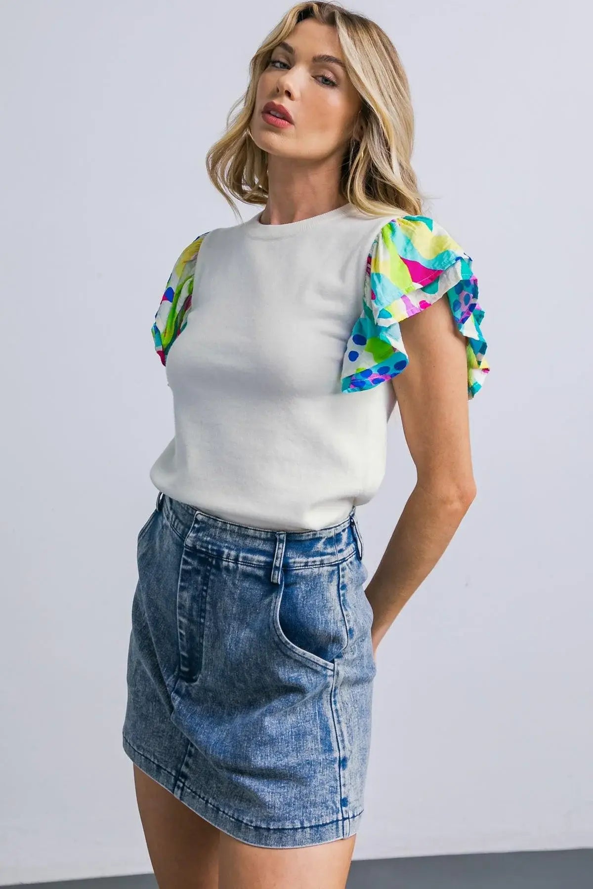 GLITTERY GLEE SWEATER TOP - Flying Tomato - Flyclothing LLC
