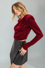 CONTINUE THIS JOURNEY VELVET CROP TOP - Flying Tomato - Flyclothing LLC
