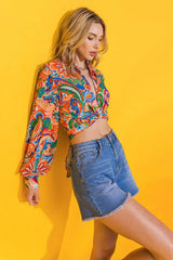 MY HAPPY PLACE WOVEN TOP - Flying Tomato - Flyclothing LLC
