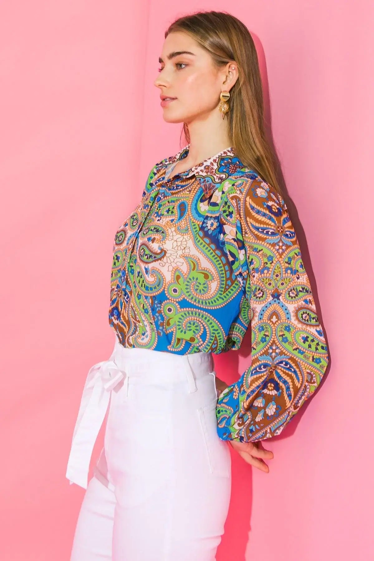 IN A GOOD PLACE WOVEN TOP - Flying Tomato - Flyclothing LLC