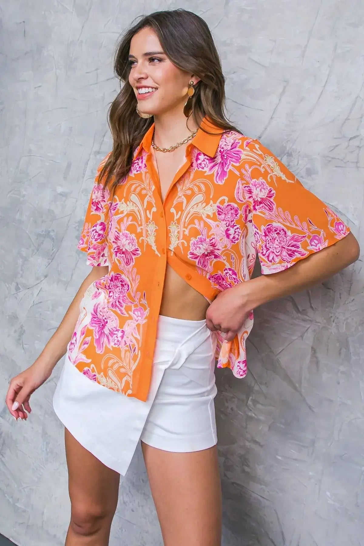 FLOURISHING DREAMS WOVEN TOP - Flying Tomato - Flyclothing LLC