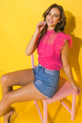 YOU'RE ON MY MIND TULLE TOP - Flying Tomato - Flyclothing LLC