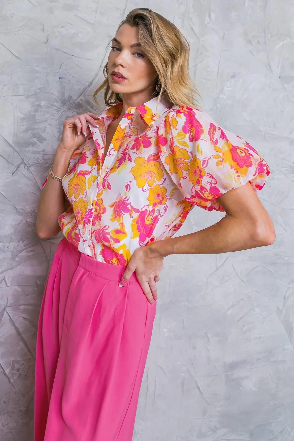 EFFORTLESS OUTLOOK WOVEN TOP - Flying Tomato - Flyclothing LLC