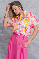 EFFORTLESS OUTLOOK WOVEN TOP - Flying Tomato - Flyclothing LLC