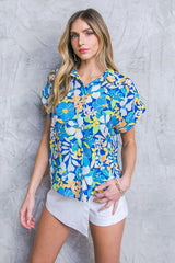 CRUISING THROUGH WOVEN TOP - Flying Tomato - Flyclothing LLC
