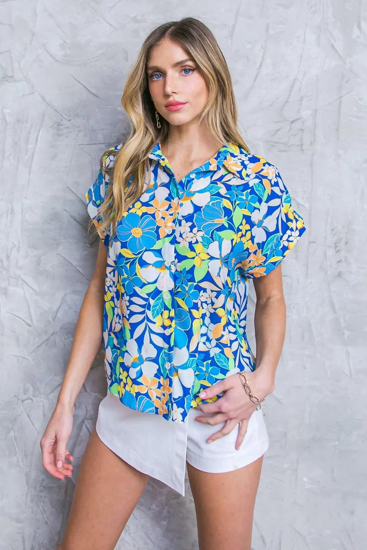 CRUISING THROUGH WOVEN TOP - Flying Tomato - Flyclothing LLC
