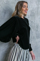 IT'S YOUR TIME VELVET TOP - Flying Tomato - Flyclothing LLC