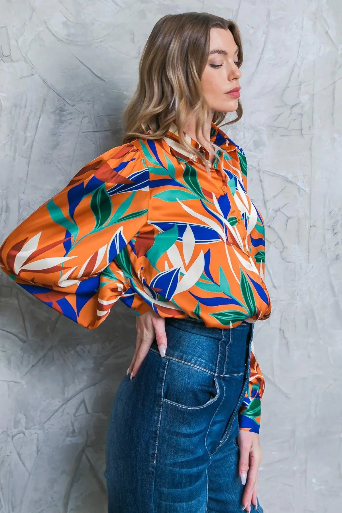 FEELS LIKE FALL WOVEN TOP - Flying Tomato - Flyclothing LLC