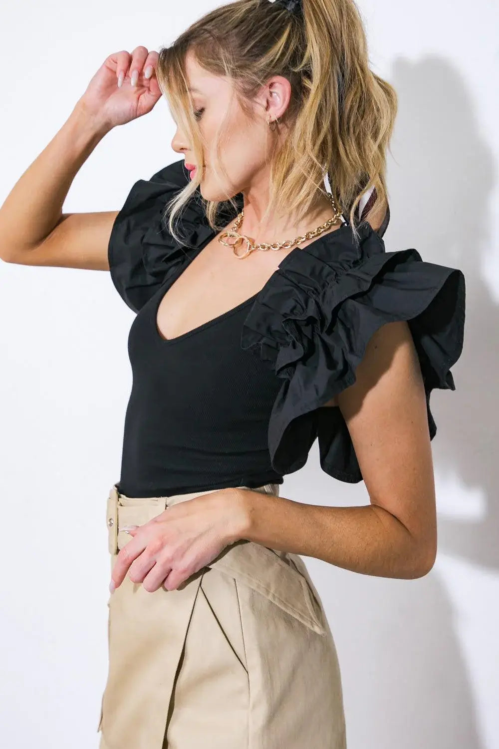 SUPER STAR PLATFORM KNIT BODYSUIT - Flying Tomato - Flyclothing LLC