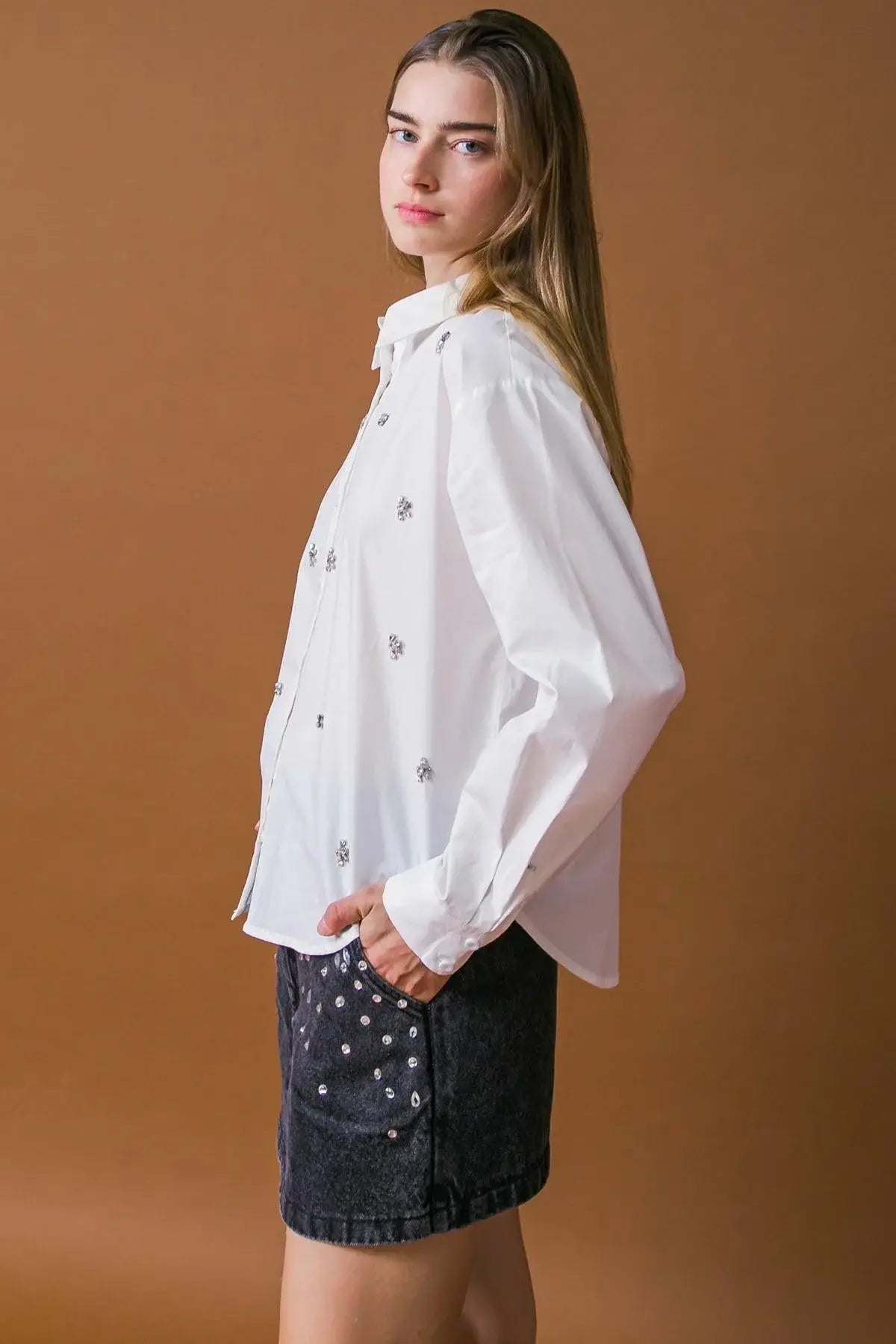 HIT OR MISS POPLIN SHIRT - Flying Tomato - Flyclothing LLC