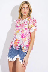 CAN'T BE OUTDONE WOVEN TOP - Flying Tomato - Flyclothing LLC