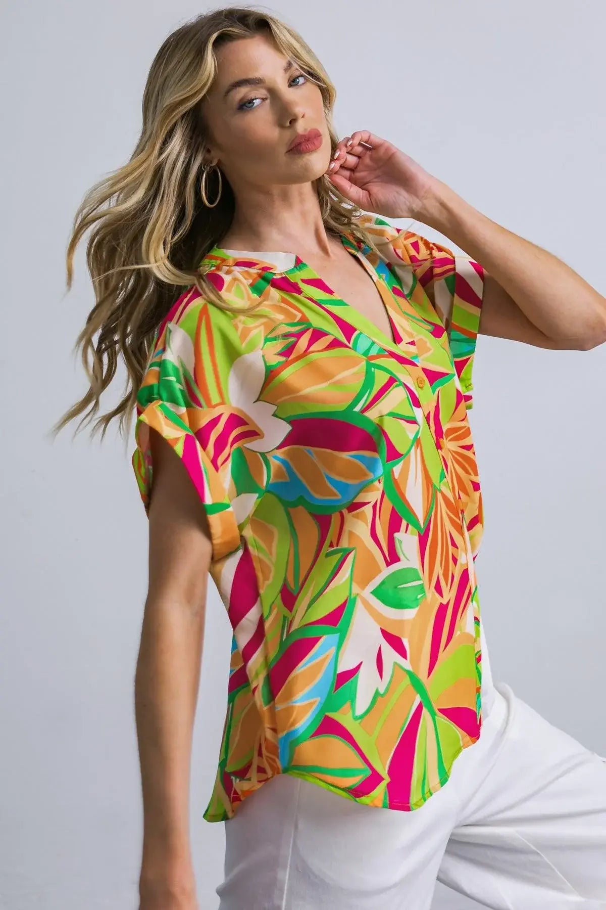 FAVORITE ICON WOVEN TOP - Flying Tomato - Flyclothing LLC