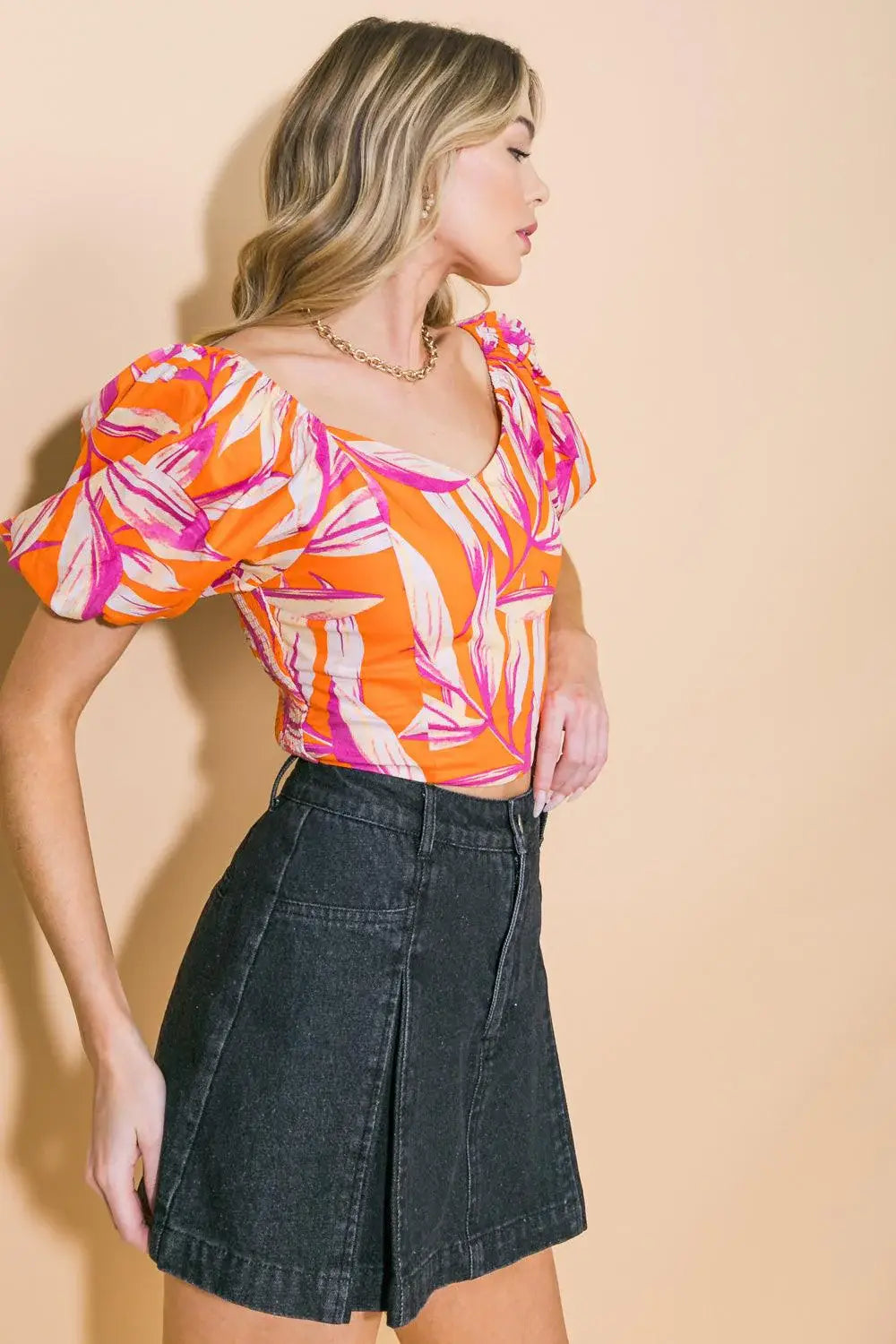 A WORLD OF GOOD WOVEN CROP TOP - Flying Tomato - Flyclothing LLC