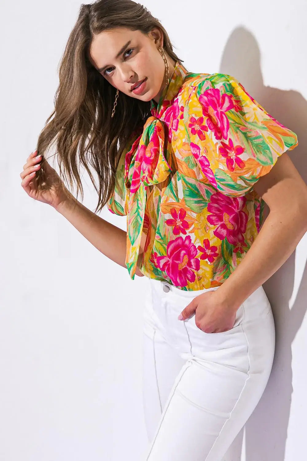 DAY DOWNTOWN WOVEN TOP - Flying Tomato - Flyclothing LLC