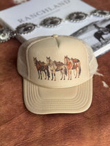 Saddled Horses Trucker Hat - Wild Junkie - Flyclothing LLC