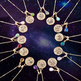 Sagittarius - Zodiac Blue Turquoise Golden Charm Necklace - Barse Jewelry - Flyclothing LLC