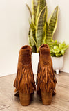 Sandra Fringe Booties in Tan - Naughty Monkey