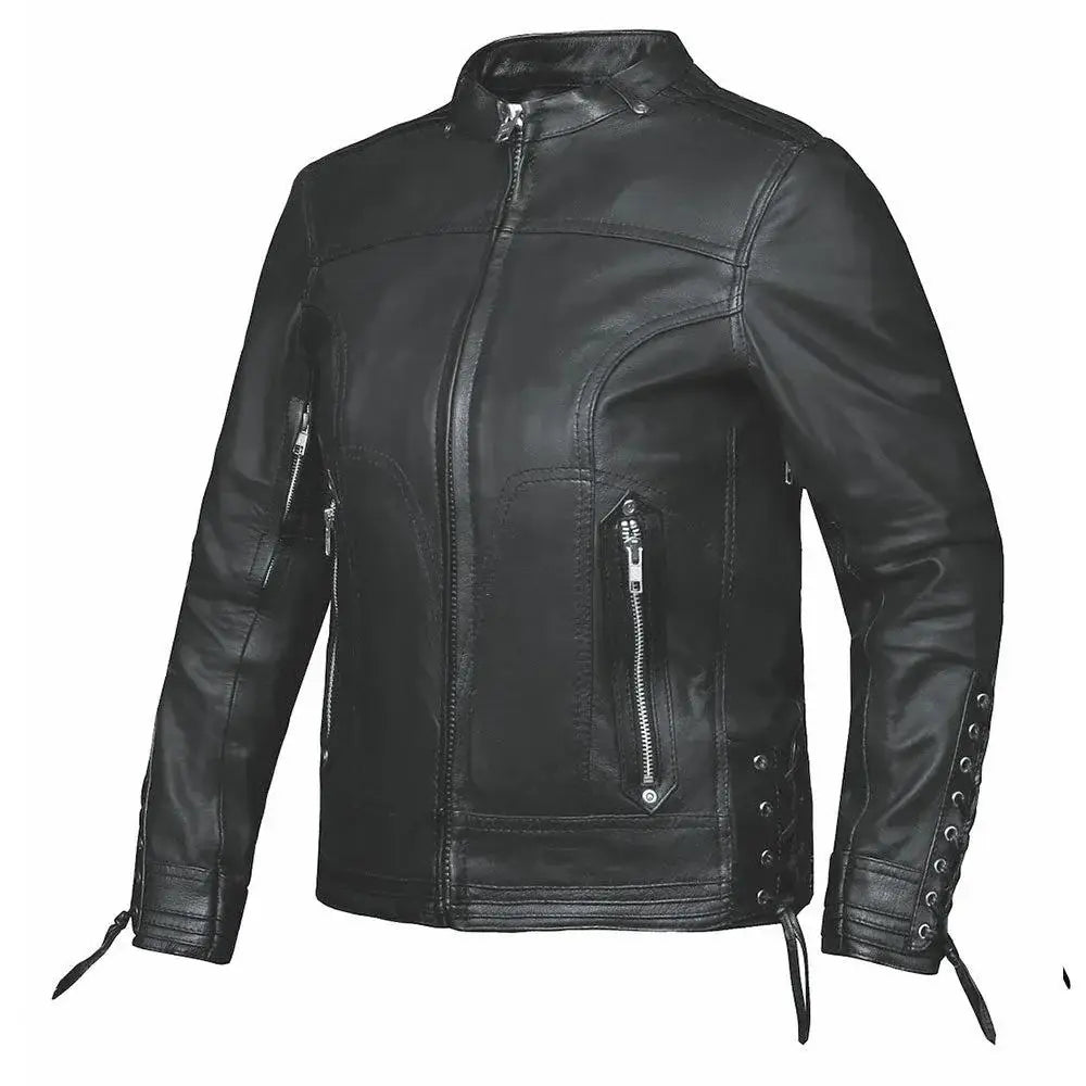 Sandy - Women's Leather Motorcycle Jacket - Unik Just for Bikers - Flyclothing LLC