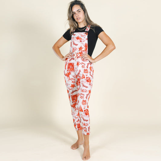 The Santa Slays | Christmas Toile Women's Pajamaralls® - Shinesty