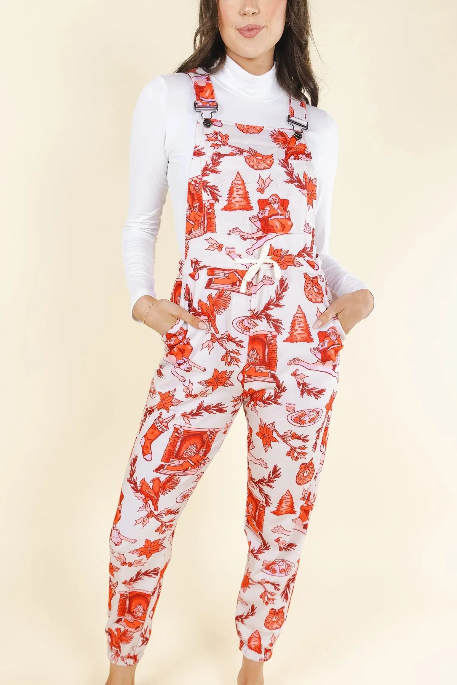The Santa Slays | Christmas Toile Women's Pajamaralls® - Shinesty - Flyclothing LLC
