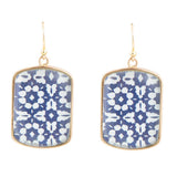 Santorini Cobalt Blue and White Golden Earrings