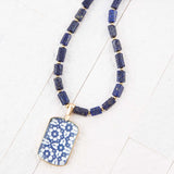 Santorini Cobalt Blue Lapis Golden Necklace