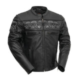 Savage Skulls Men's Motorcycle Leather Jacket - First Manufacturing Company - Flyclothing LLC