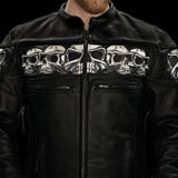 Savage Skulls Men's Motorcycle Leather Jacket - First Manufacturing Company - Flyclothing LLC