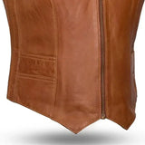 Savannah Women's Western Style Motorcycle Leather Vest - First Manufacturing Company - Flyclothing LLC