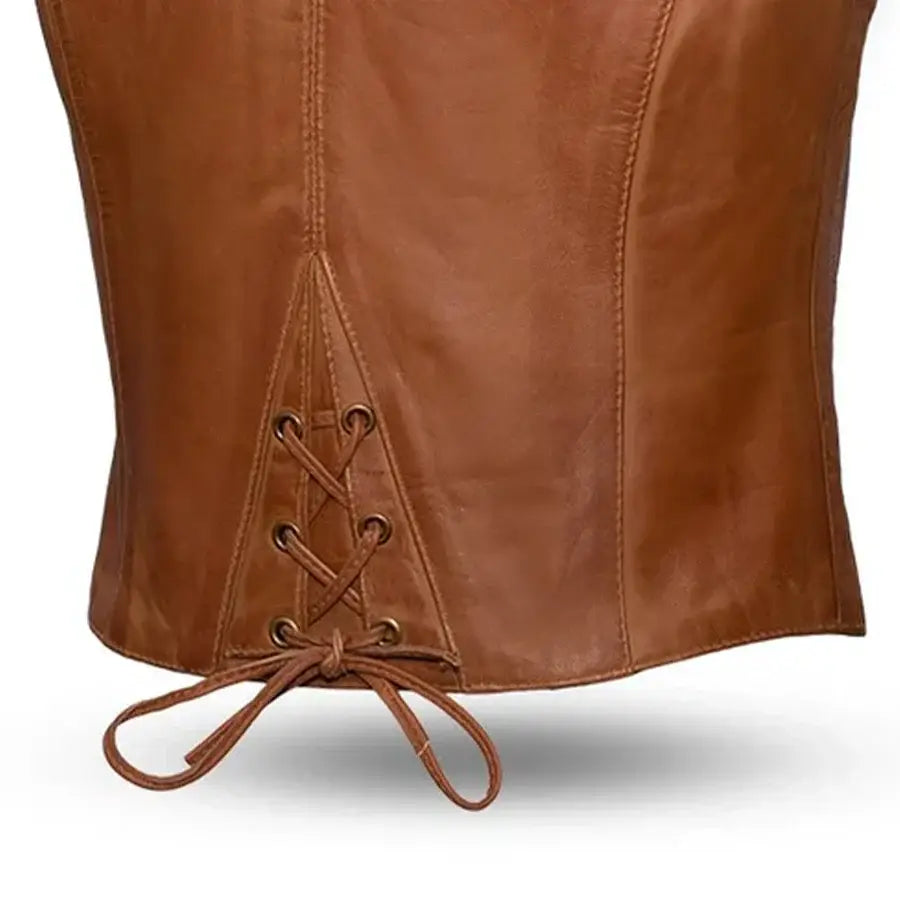 Savannah Women's Western Style Motorcycle Leather Vest - First Manufacturing Company - Flyclothing LLC
