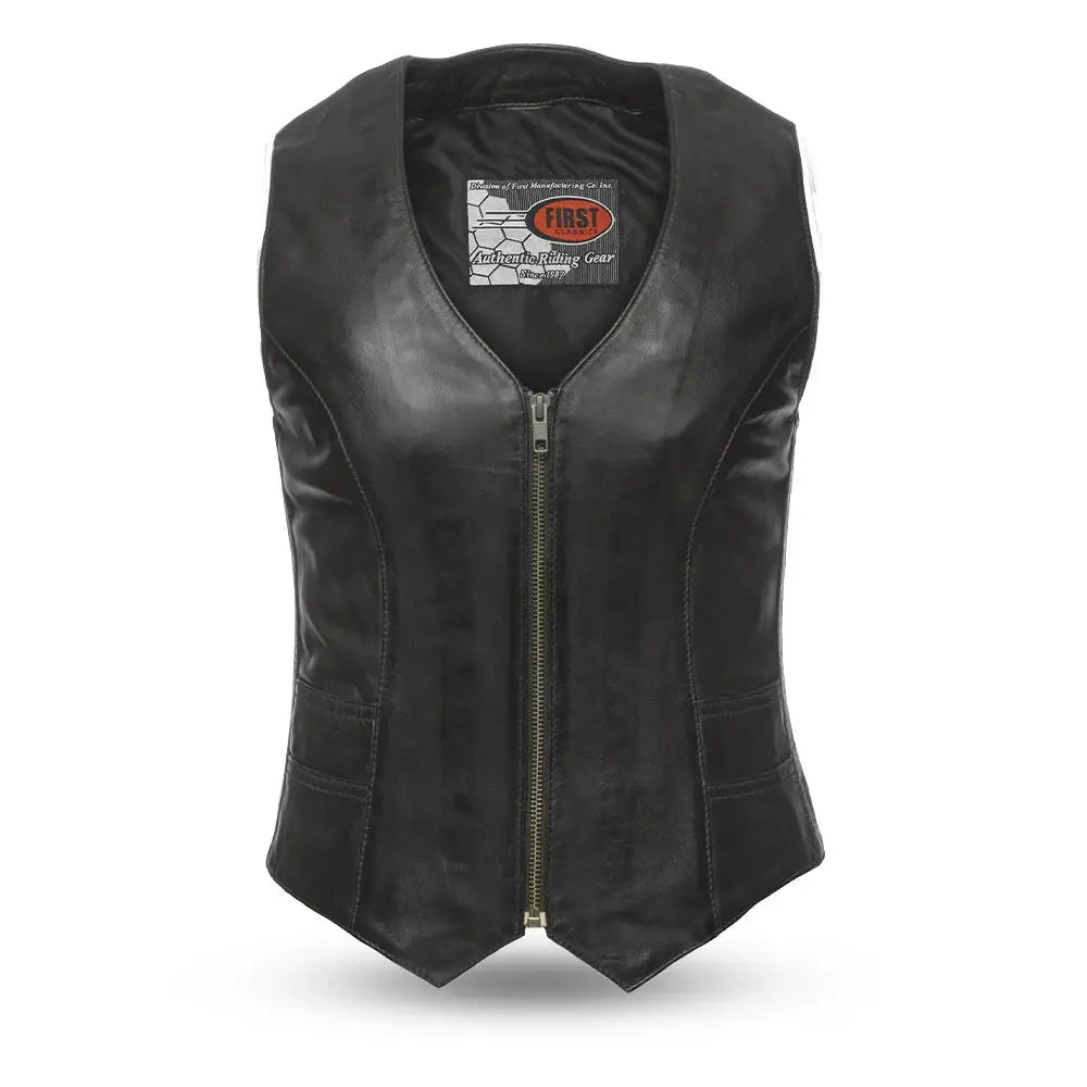Savannah Women's Western Style Motorcycle Leather Vest - First Manufacturing Company - Flyclothing LLC