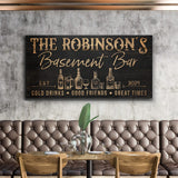 Personalized Basement Bar Sign III - Tailored Canvases - Flyclothing LLC