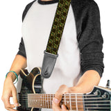 Guitar Strap - Top Skulls Black Camo Olive - Buckle-Down - Flyclothing LLC