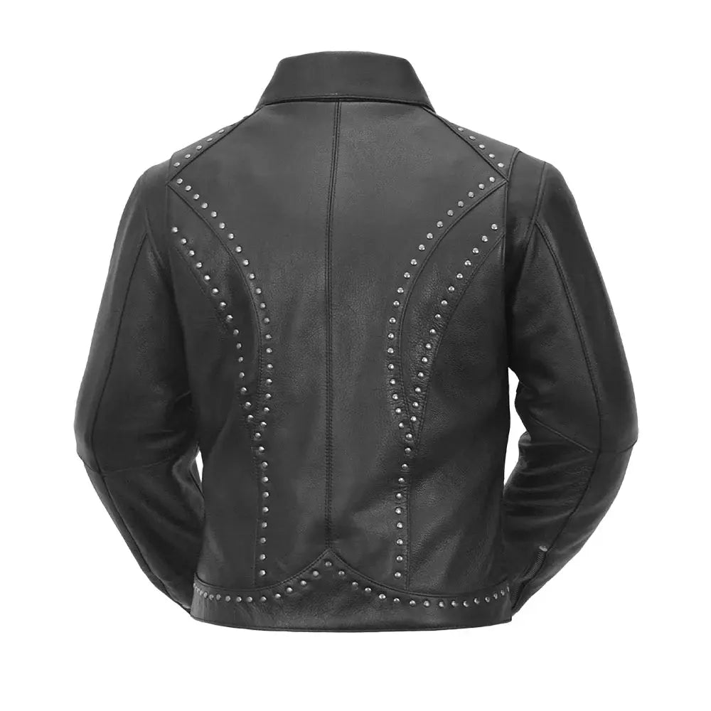 Scarlett Star - Womens Motorcycle Leather Jacket - First Manufacturing Company - Flyclothing LLC