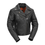 Scarlett Star - Womens Motorcycle Leather Jacket - First Manufacturing Company - Flyclothing LLC
