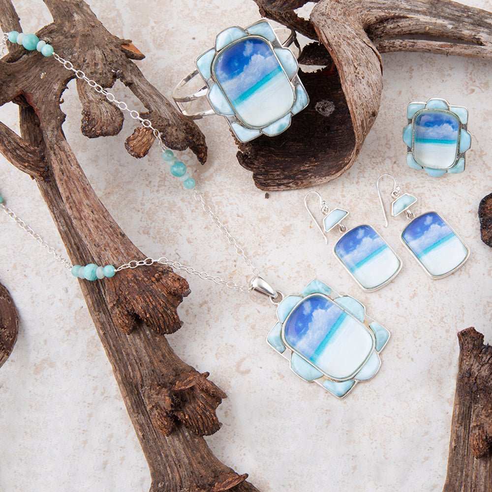 Scenic Beach Blue Larimar and Sterling Silver Cuff Bracelet - Barse Jewelry - Flyclothing LLC