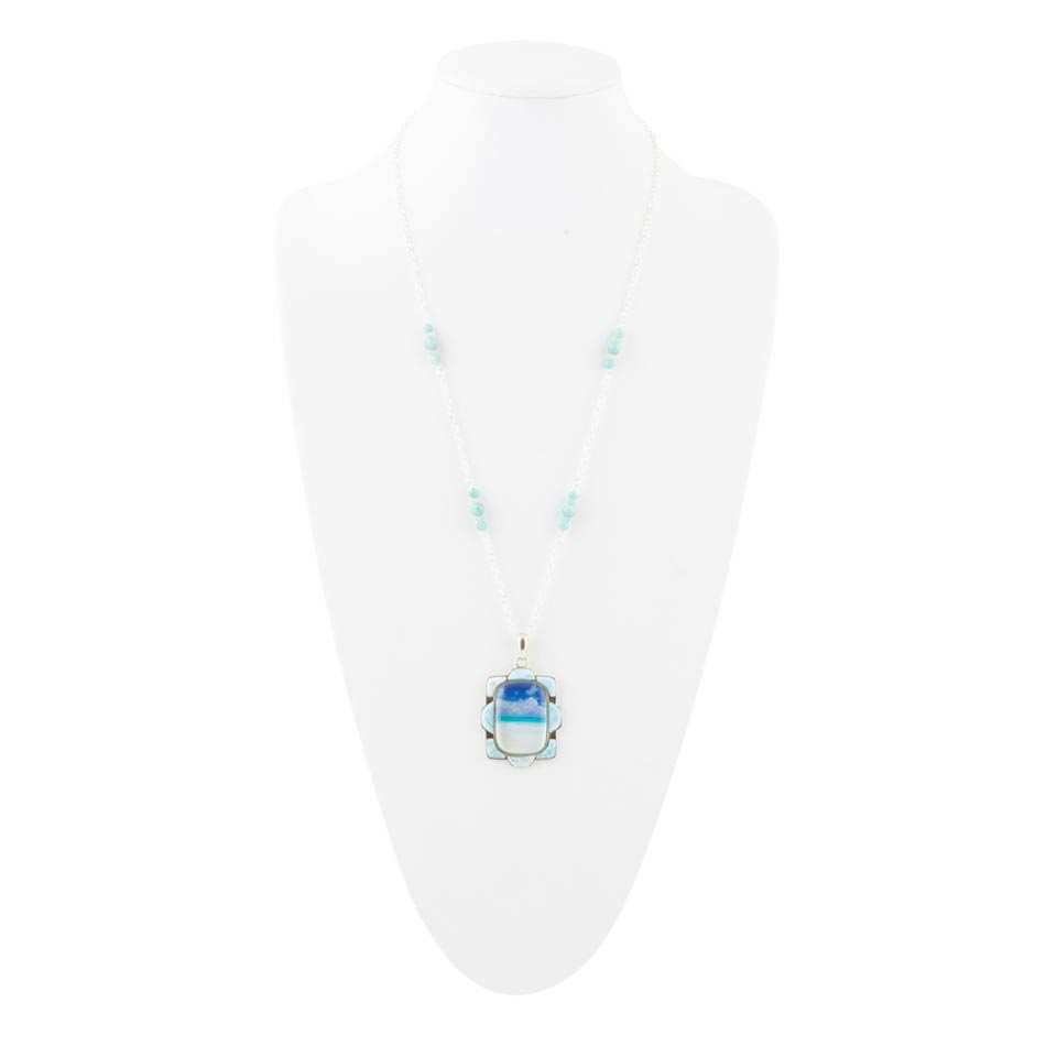 Scenic Beach Blue Larimar and Sterling Silver Pendant Necklace - Barse Jewelry - Flyclothing LLC