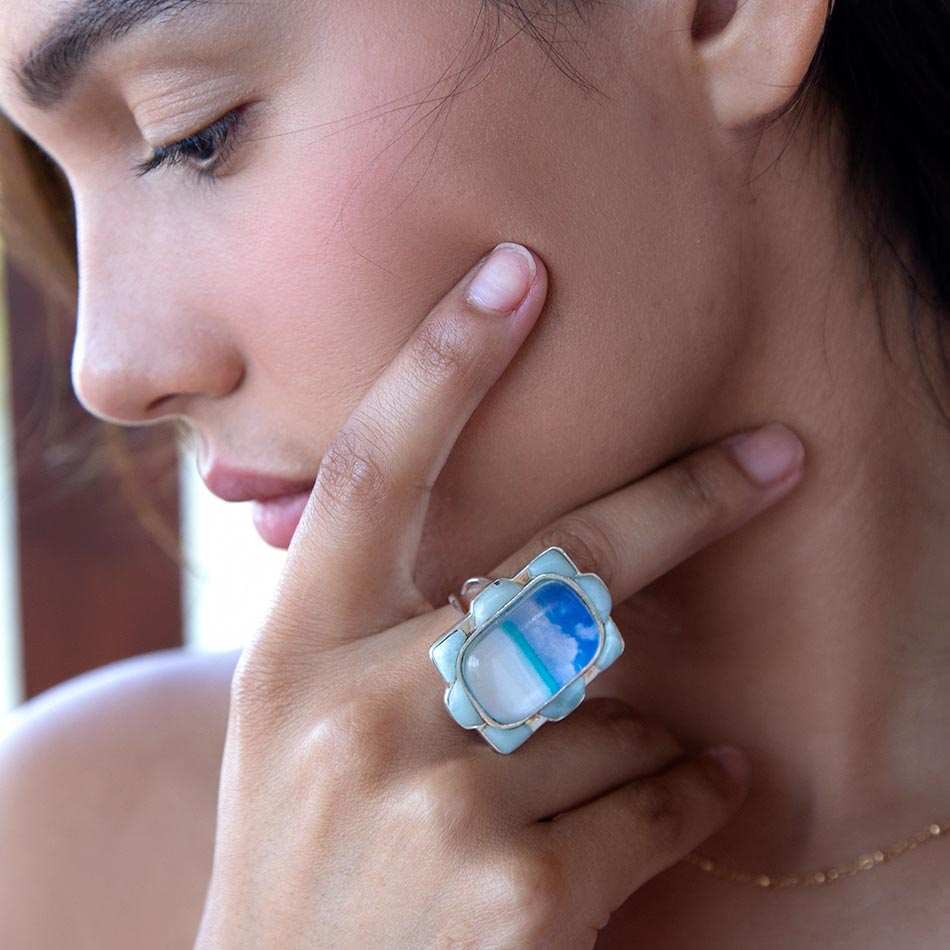 Scenic Beach Blue Larimar and Sterling Silver Ring - Barse Jewelry - Flyclothing LLC
