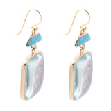 Scenic Dark Florals Blue Apatite Golden Drop Earrings - Barse Jewelry