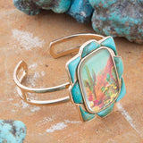 Scenic Sedona Blue Turquoise and Golden Cuff Bracelet - Barse Jewelry - Flyclothing LLC