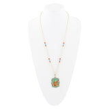 Scenic Sedona Desert Blue Turquoise Golden Pendant Necklace - Barse Jewelry