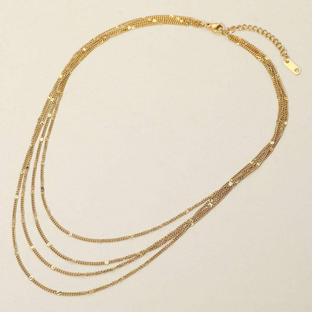 SECRET BOX_Stainless Steel Layered Chain Necklace - Madeline Love - Flyclothing LLC