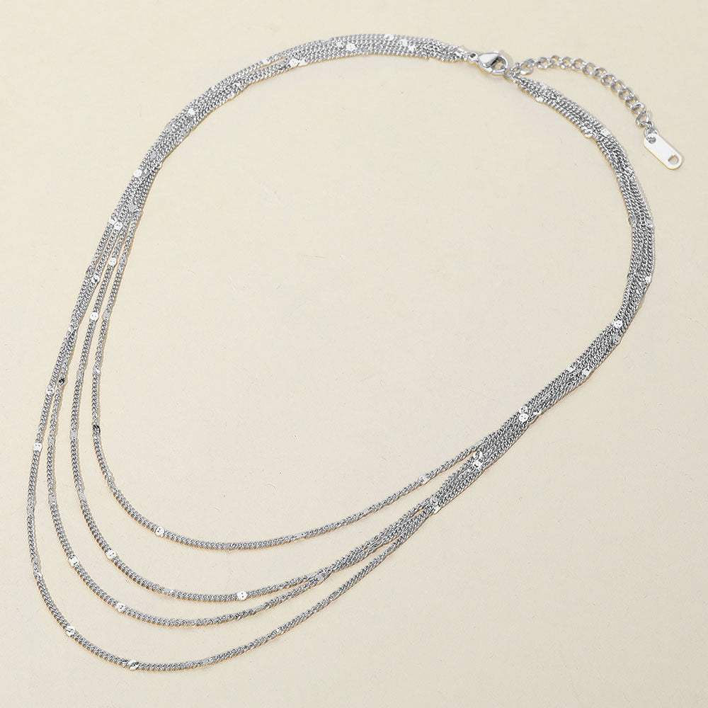 SECRET BOX_Stainless Steel Layered Chain Necklace - Madeline Love - Flyclothing LLC