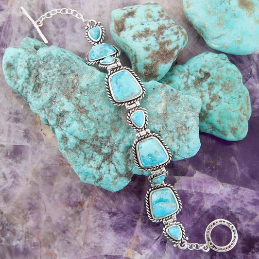 Sedona Blue Turquoise and Sterling Silver Toggle Bracelet - Barse Jewelry - Flyclothing LLC
